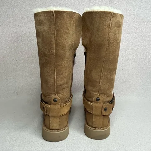UGG Braiden Suede Tall Riding Boots-Brown/Tan-Women’s 5-Classic-Cozy-Winter-Boho