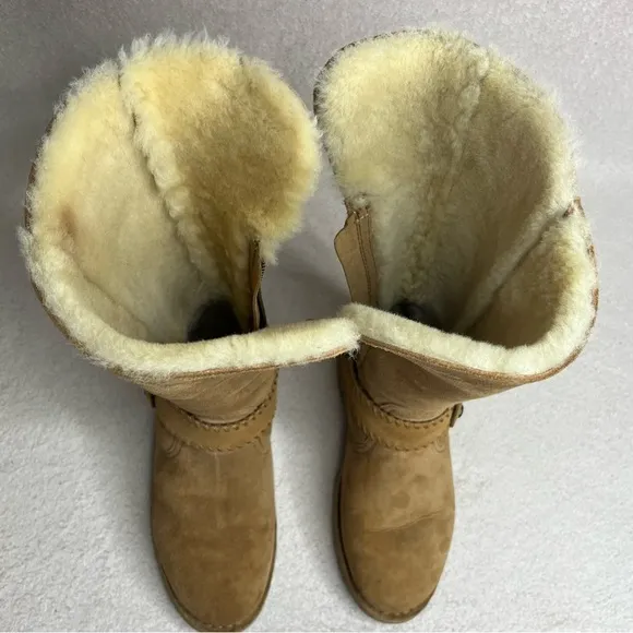 UGG Braiden Suede Tall Riding Boots-Brown/Tan-Women’s 5-Classic-Cozy-Winter-Boho