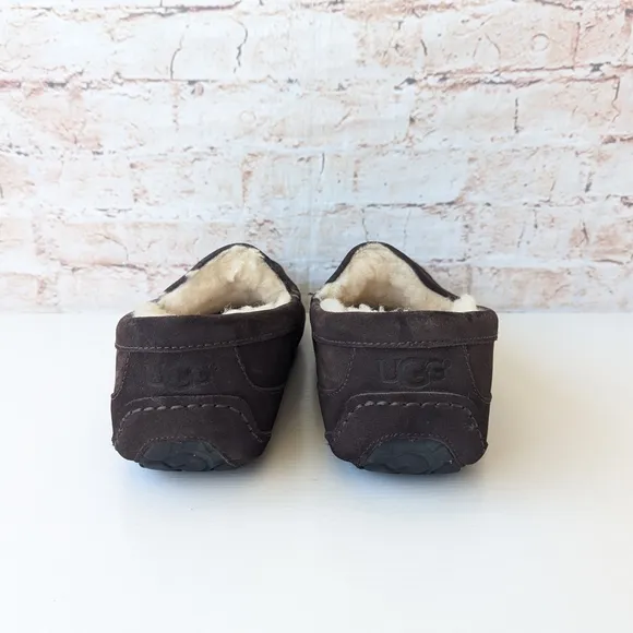 UGG Brown Suede Slip-On Loafers with Plush Lining