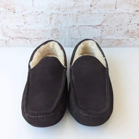UGG Brown Suede Slip-On Loafers with Plush Lining