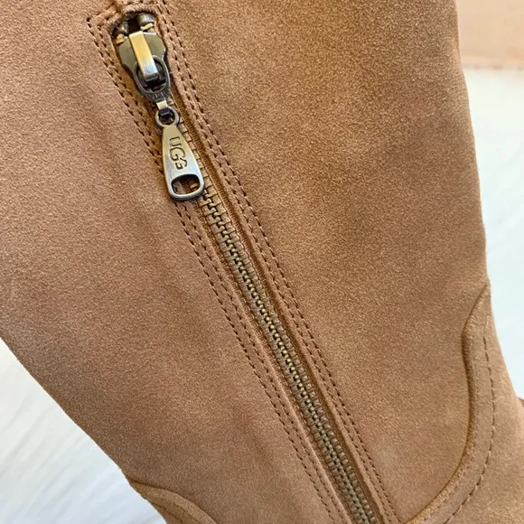 UGG Channing Chestnut Suede Riding Boots