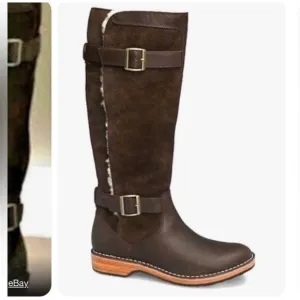 UGG Dunwich Women's Brown Suede Leather Knee High Riding Boots Size 6.5