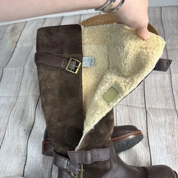 UGG Dunwich Women's Brown Suede Leather Knee High Riding Boots Size 6.5