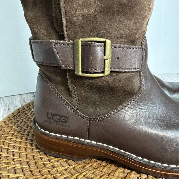 UGG Dunwich Women's Brown Suede Leather Knee High Riding Boots Size 6.5