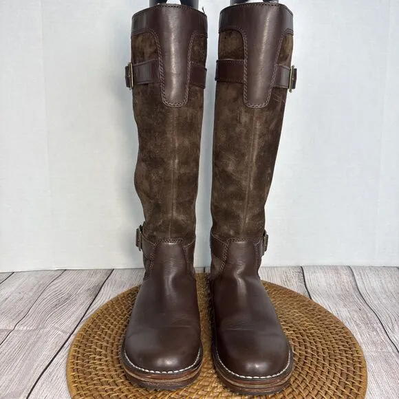 UGG Dunwich Women's Brown Suede Leather Knee High Riding Boots Size 6.5