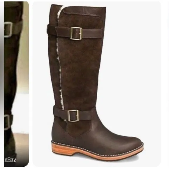 UGG Dunwich Women's Brown Suede Leather Knee High Riding Boots Size 6.5