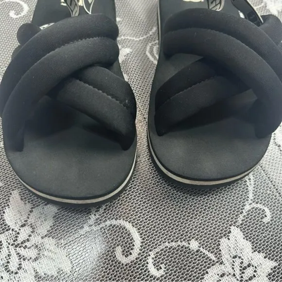 UGG Everlee K Black Nylon Strap Sandals