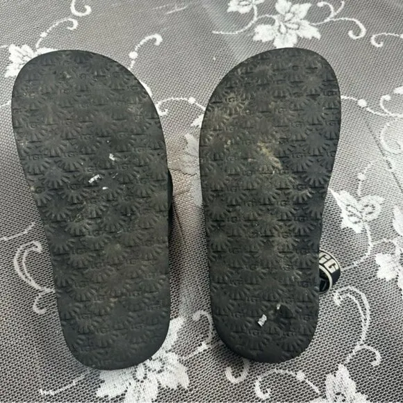 UGG Everlee K Black Nylon Strap Sandals