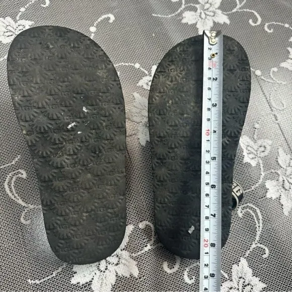 UGG Everlee K Black Nylon Strap Sandals