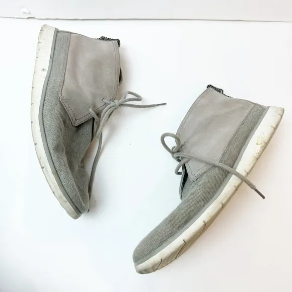 UGG | Freamon Capra Chukka Boot in Seal Gray Hyperweave Suede Leather Canvas