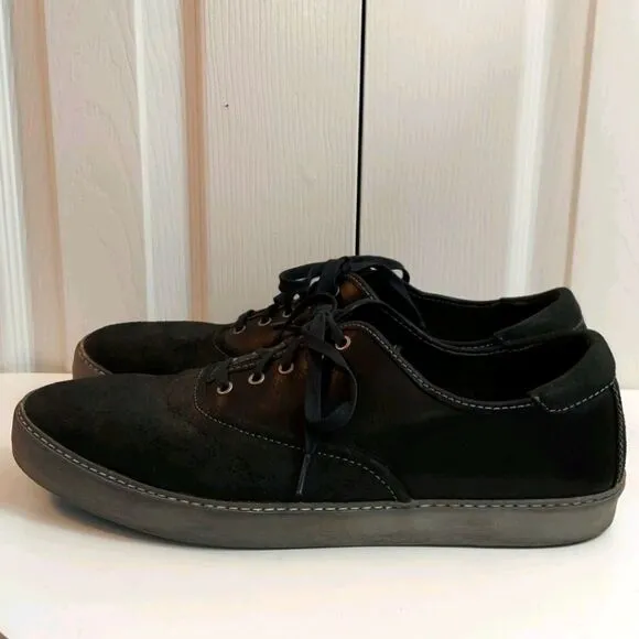 UGG Garrick Oxford Black Leather Sneakers Sz 14