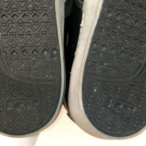 UGG Garrick Oxford Black Leather Sneakers Sz 14