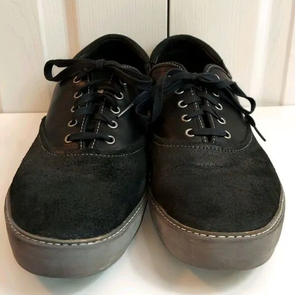 UGG Garrick Oxford Black Leather Sneakers Sz 14