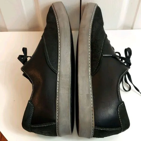 UGG Garrick Oxford Black Leather Sneakers Sz 14