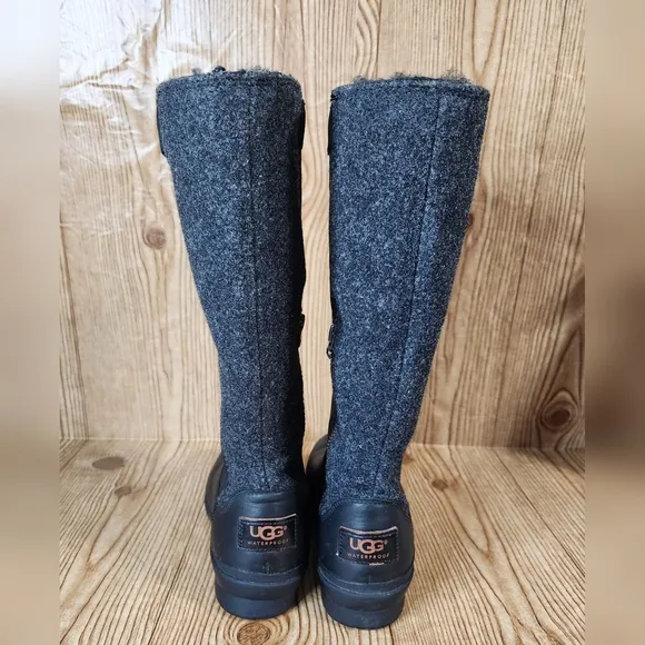 UGG Janina‎ Waterproof Leather Paneled Tall Riding Calf Boots Size 5