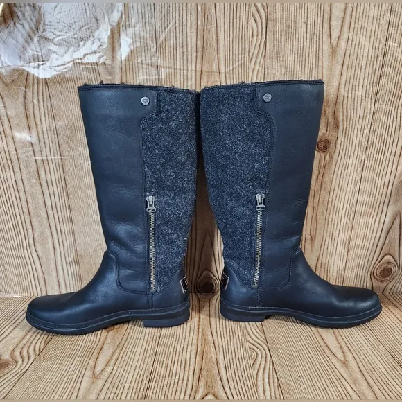UGG Janina‎ Waterproof Leather Paneled Tall Riding Calf Boots Size 5