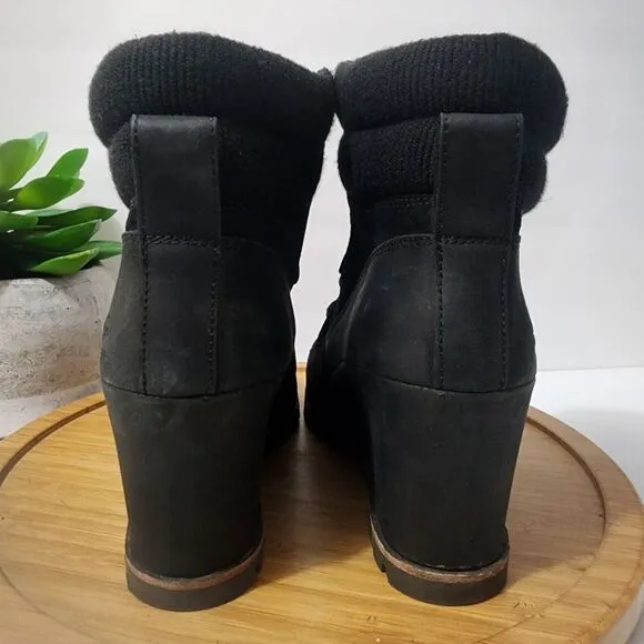 UGG Kriston Suede Platform Bootie Waterproof Leather Wedge Ankle Boot Size 10