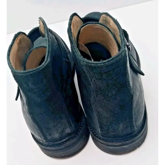 Ugg Leather Boots Buckle Strap Chukka Ankle Black Men sz 8