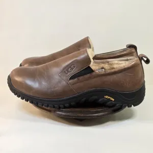 Ugg Loafers Mens Size 13 Clog Brown Leather Slip On Vibram Fur Lined Moccasin