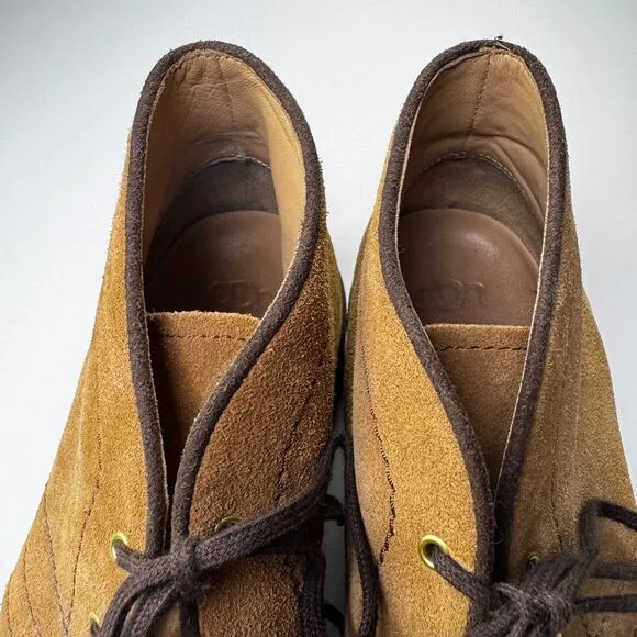 UGG Mens Chukka Boots 10.5 Brown Suede Leather Treadlite Comfort Leather Lined