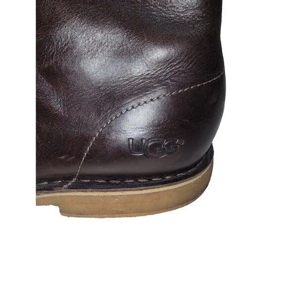UGG Men's Leighton Chukka‎ Boots 3275 Brown size 12 Leather Comfort Work Casual