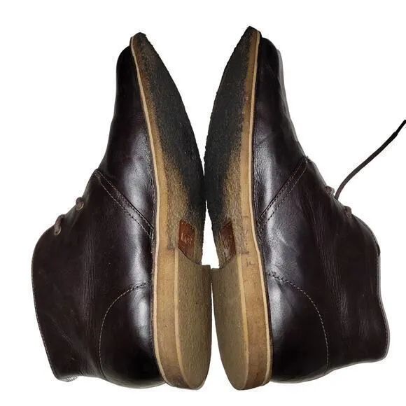 UGG Men's Leighton Chukka‎ Boots 3275 Brown size 12 Leather Comfort Work Casual