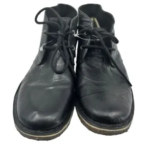 UGG Mens Leighton Chukka Desert Boots Black Leather Lace Up Round Toe 8