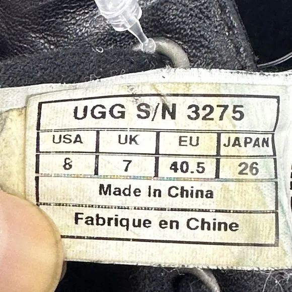 UGG Mens Leighton Chukka Desert Boots Black Leather Lace Up Round Toe 8