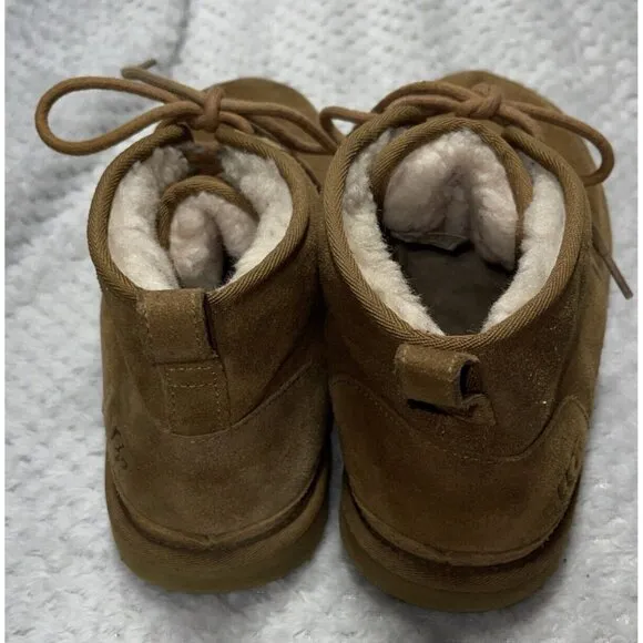 UGG Neumel Chukka Suede Chestnut Lace-up Boots Men's 3236 Size 11 Pre Owned