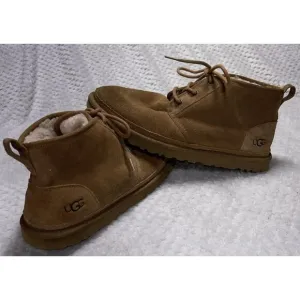 UGG Neumel Chukka Suede Chestnut Lace-up Boots Men's 3236 Size 11 Pre Owned