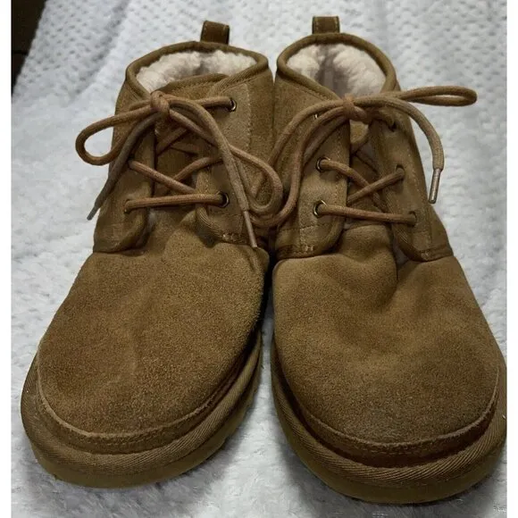 UGG Neumel Chukka Suede Chestnut Lace-up Boots Men's 3236 Size 11 Pre Owned