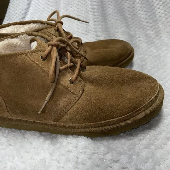 UGG Neumel Chukka Suede Chestnut Lace-up Boots Men's 3236 Size 11 Pre Owned