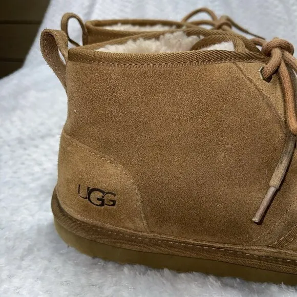 UGG Neumel Chukka Suede Chestnut Lace-up Boots Men's 3236 Size 11 Pre Owned