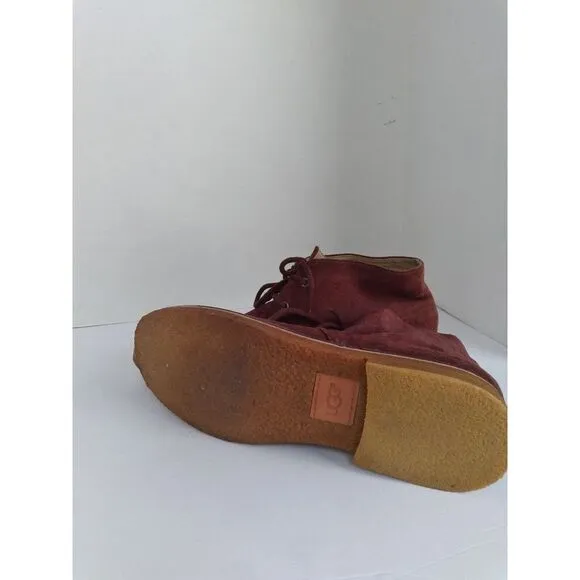 UGG Suede Leather Chukka Desert‎ Ankle Boots Casual Shoes Burgundy