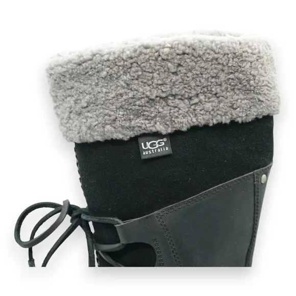 UGG Torrey Shearling Leather Suede‎ Lace Up Boots Size US 10 EU 41 MSRP $250