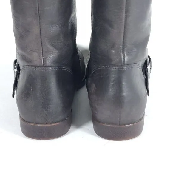 UGG Women's Frances US 7,5 Brown Leather Buckle Riding Moto Boots