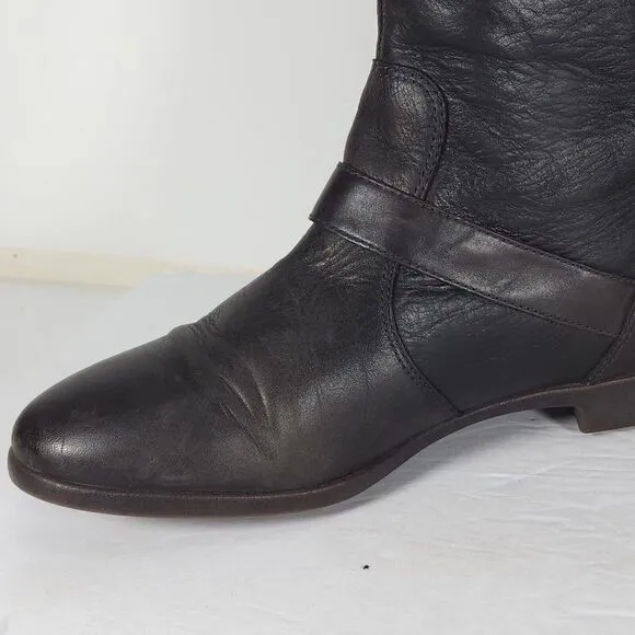 UGG Women's Frances US 7,5 Brown Leather Buckle Riding Moto Boots