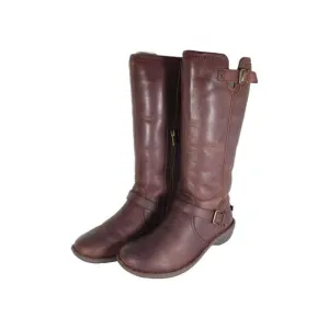 UGG Women's Tupelo US 8 Brown Solid Leather Lined Shearling Riding Boots