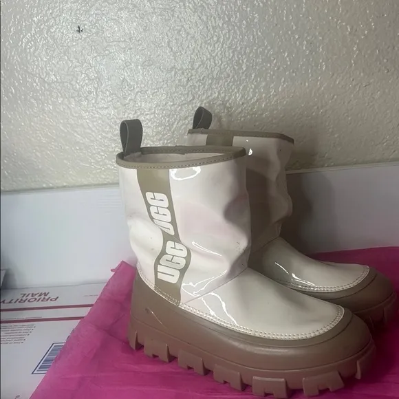 UGG Women's White and Tan Boots