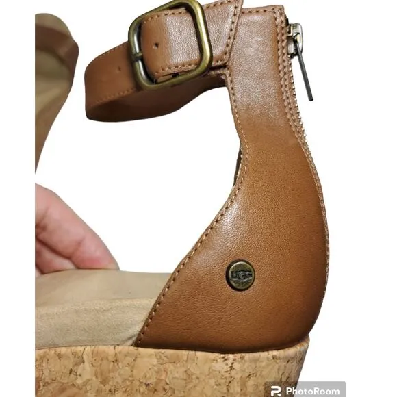 UGG | Zoe II -Open Toe, Ankle Strap, Wedge Sandals | Size 9.5
