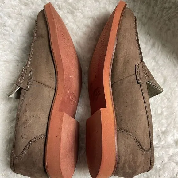 Ugg Australia Men Barren Nubuck Penny loafers slip on size 9.5