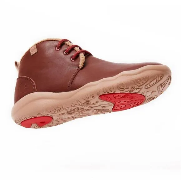 UIN Men's Split Leather lace-up Boots Casual Shoes ( BILBAO BURGUNDY )