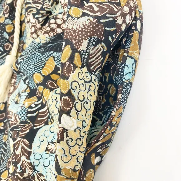 Ulla Johnson Agadir Belted Cotton Blend Printed Voile Dress Earth Tone Swim