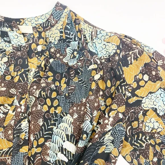 Ulla Johnson Agadir Belted Cotton Blend Printed Voile Dress Earth Tone Swim