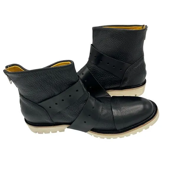Umberto Luce Men's Hand Crafted Deyoung Boots in Black Size 11/12