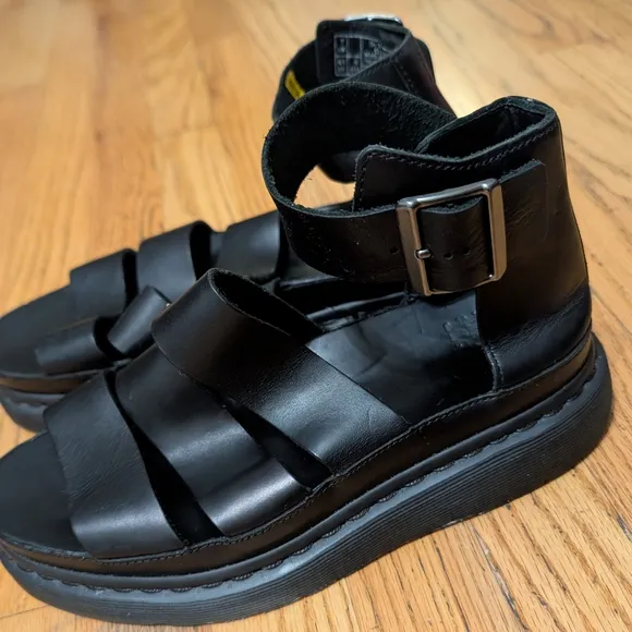 Unisex Doc Marten Black Leather Sandals