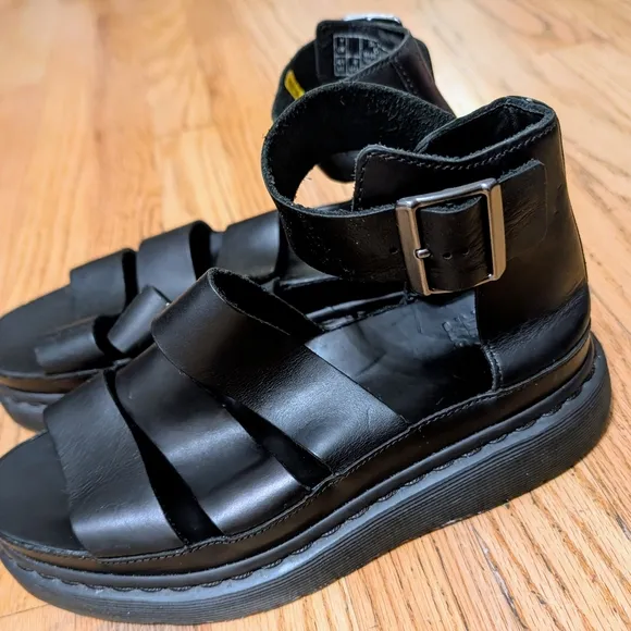 Unisex Doc Marten Black Leather Sandals