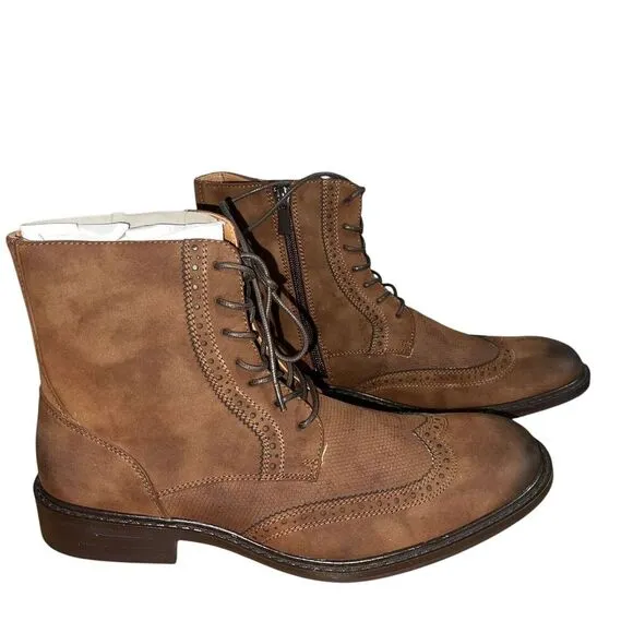 Unlisted Kenneth Cole Buzzer Mens Boots SZ 8.5 In Tan  Brown