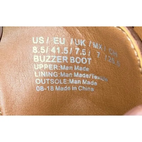Unlisted Kenneth Cole Buzzer Mens Boots SZ 8.5 In Tan  Brown