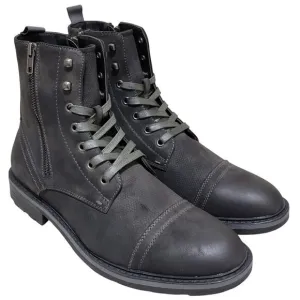 Unlisted Kenneth Cole Men Captain Combat Boots Size US 10.5M Grey Faux Leather